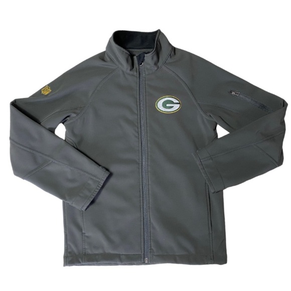 NFL Team Apparel Green Bay Packers Gray Jacket Youth Size Small (8) - Picture 2 of 14